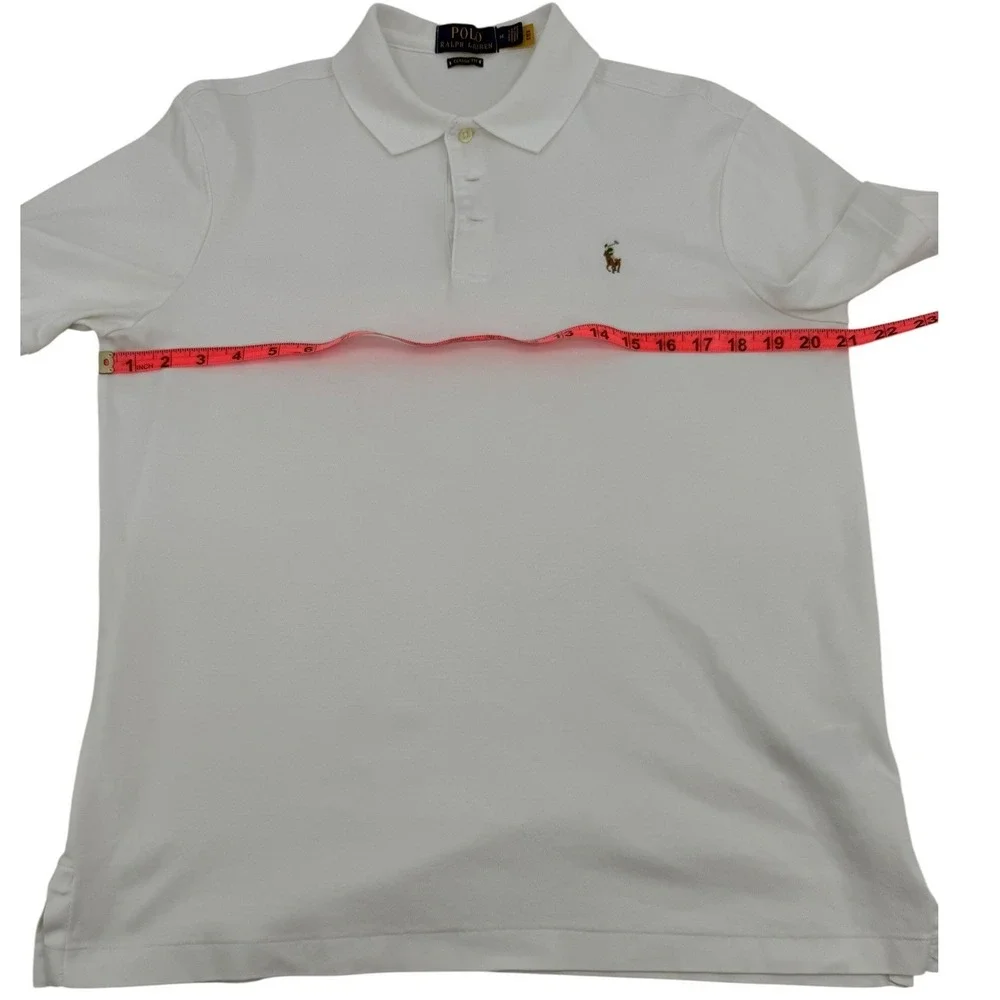 Polo Ralph Lauren Polo Shirt Mens Medium White Excellent Classic Fit Cotton